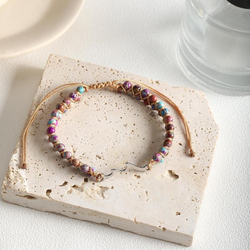 DivaGlamz To My Granddaughter-Infinity Forever Love Heart Bracelet, Natural Emperor Stone Double Layer Purple Beaded Woven Wrap Bracelets Adjustable Mind Peace Gift Jewelry - Image 4